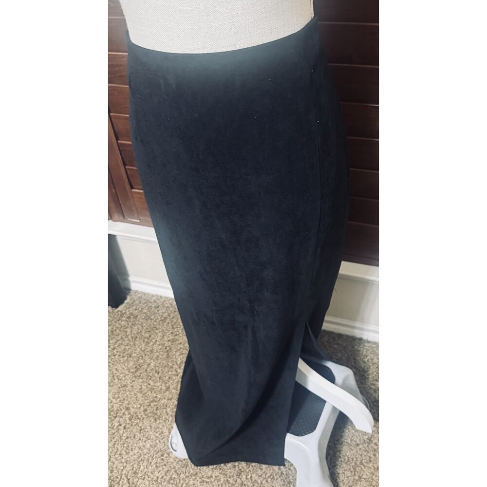 Vtg 90s DressBarn Skirt Long Maxi Black side slit stretch sz 10/M career office